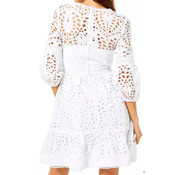 Lilly Pulitzer New Lucinda Dress Resort White Petal Eyelet Size 6 - Picture 7 of 13